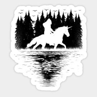 bigfoot riding unicorn Sticker